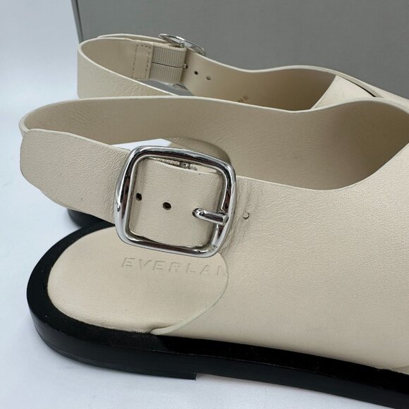 Everlane The City Crossover Sandals sz 7 Parchment Leather Ankle Strap Buckle - Picture 5 of 7